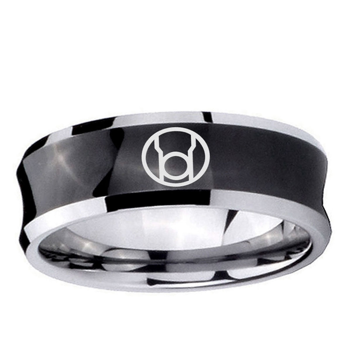 5MMRed Lantern Concave Black Forever Wedding Rings