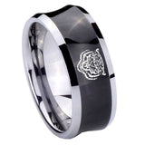 8mm-Lion-Concave-Black-Tungsten-Carbide-Men's-Ring
