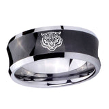 8mm-Lion-Concave-Black-Tungsten-Carbide-Men's-Ring