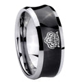 10mm Lion Concave Black Tungsten Carbide Men's Engagement Band