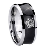 8mm Lion Concave Black Tungsten Carbide Men's Ring