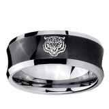 10mm Lion Concave Black Tungsten Ring