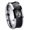 8MM Wolf Concave Black Tungsten Carbide Men's Ring