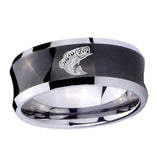8mm-Fishing-Concave-Black-Tungsten-Carbide-Men's-Ring