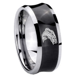 10mm Fishing Concave Black Tungsten Carbide Men's Engagement Band