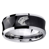 10mm Fishing Concave Black Tungsten Ring