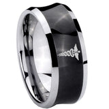 10mm Medical Symbol Concave Black Tungsten Carbide Men's Engagement Band