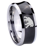 8mm-Chimpanzee-Concave-Black-Tungsten-Carbide-Men's-Ring