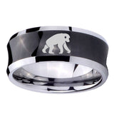10mm-Chimpanzee-Concave-Black-Tungsten-Carbide-Men's-Engagement-Band