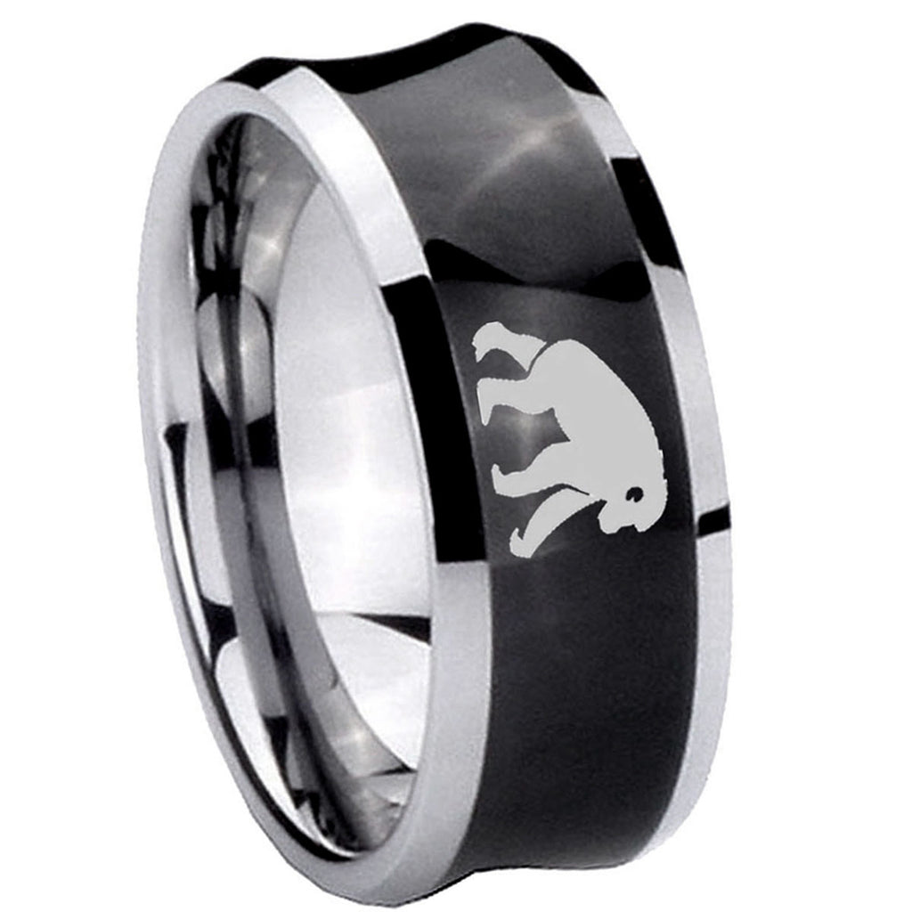 10mm Chimpanzee Concave Black Tungsten Carbide Men's Engagement Band