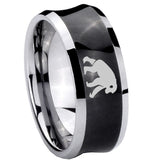 8mm Chimpanzee Concave Black Tungsten Carbide Men's Ring