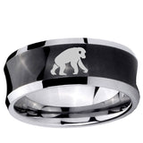 10mm Chimpanzee Concave Black Tungsten Ring
