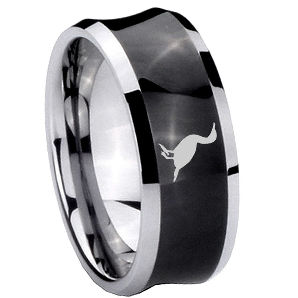 10mm Cormorant Concave Black Tungsten Carbide Men's Engagement Band