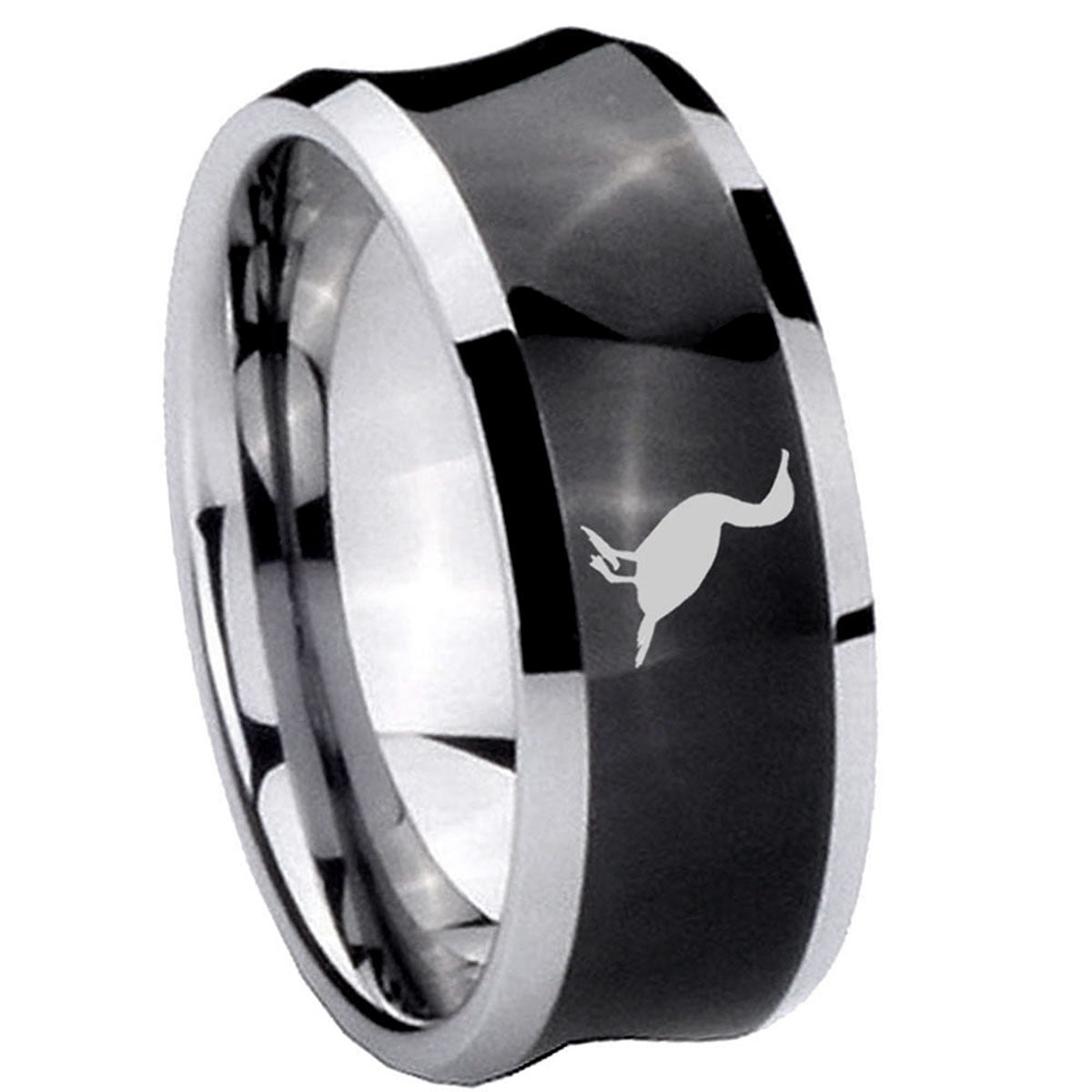 10mm Cormorant Concave Black Tungsten Carbide Men's Engagement Band