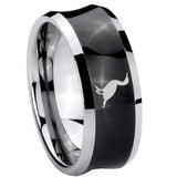 8mm Cormorant Concave Black Tungsten Carbide Men's Ring
