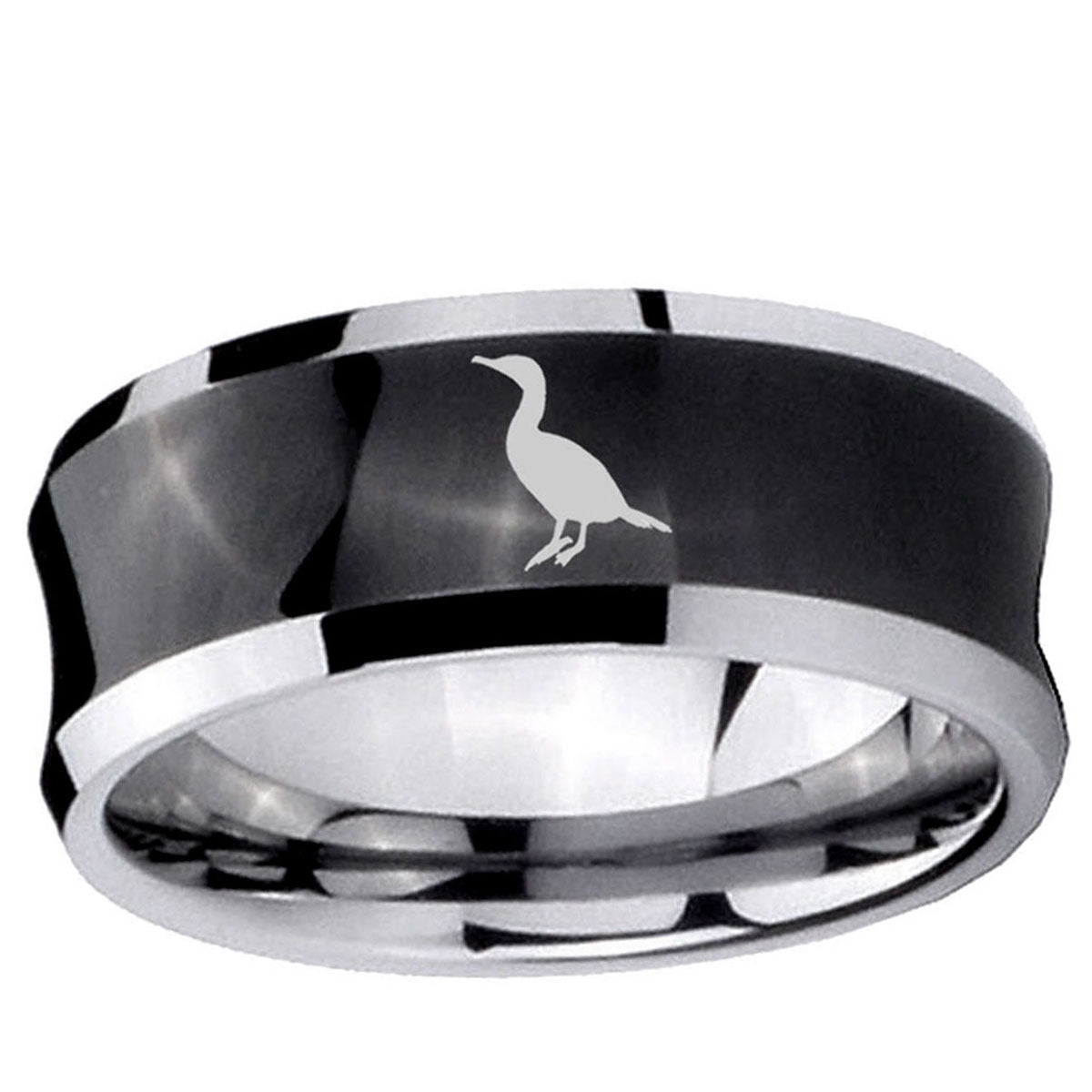10mm Cormorant Concave Black Tungsten Ring