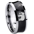 10mm Elephant Concave Black Tungsten Carbide Men's Engagement Band