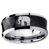 5, 8mm Elephant Concave Black Tungsten Ring