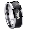 10mm Hammerhead Shark Concave Black Tungsten Carbide Men's Engagement Band