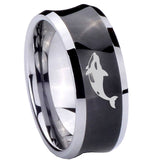 10mm-Keller-Whale-Concave-Black-Tungsten-Carbide-Men's-Engagement-Band
