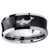 5, 8mm Keller Whale Concave Black Tungsten Ring