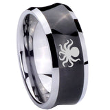10mm-Octopus-Concave-Black-Tungsten-Carbide-Men's-Engagement-Band