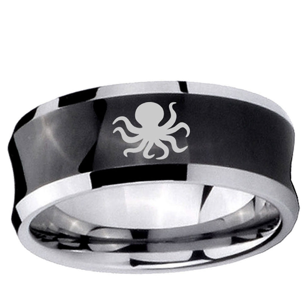 5MMOctopus Concave Black Tungsten Carbide Men's Ring