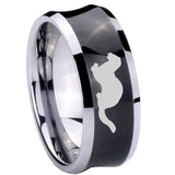 10mm-Otter-Concave-Black-Tungsten-Carbide-Men's-Engagement-Band