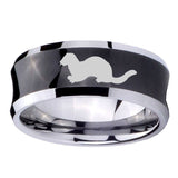 10mm-Otter-Concave-Black-Tungsten-Carbide-Men's-Engagement-Band