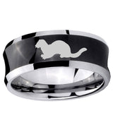 5, 8mm Otter Concave Black Tungsten Ring