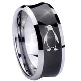 10mm-Penguin-Concave-Black-Tungsten-Carbide-Men's-Engagement-Band
