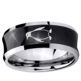 10mm Penguin Concave Black Tungsten Ring