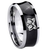 8mm Raccoon Animal Concave Black Tungsten Carbide Men's Ring