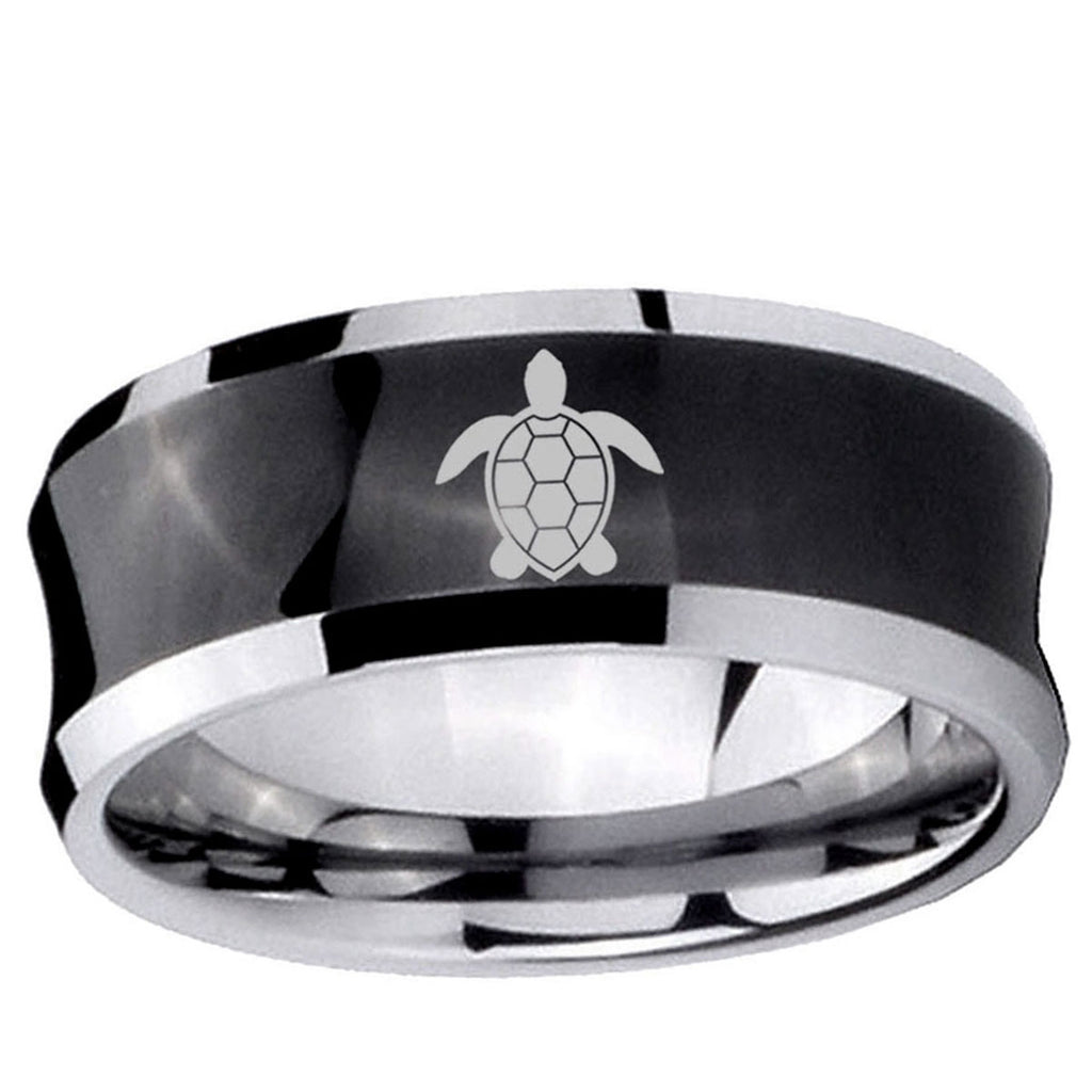 5MMSea Turtle Concave Black Forever Wedding Rings