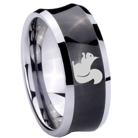 8mm-Squirrel-Concave-Black-Tungsten-Carbide-Men's-Ring