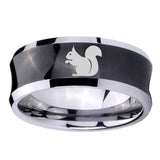 8mm-Squirrel-Concave-Black-Tungsten-Carbide-Men's-Ring