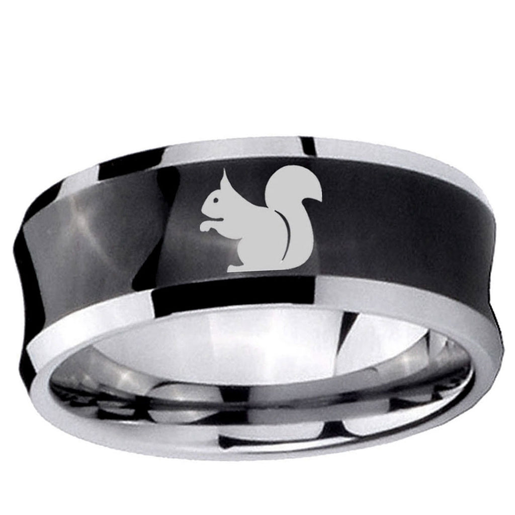 5MMSquirrel Concave Black Tungsten Carbide Men's Ring