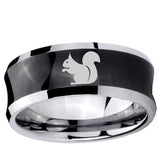 10mm Squirrel Concave Black Tungsten Ring