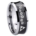 8MM Ocarina Songs Zelda Concave Black Unique Men Wedding Ring