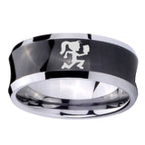 10mm-Hatchet-Woman-Concave-Black-Tungsten-Carbide-Men's-Engagement-Band