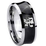 10mm Hatchet Woman Concave Black Tungsten Carbide Men's Engagement Band