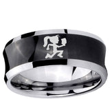 5, 8mm Hatchet Woman Concave Black Tungsten Ring