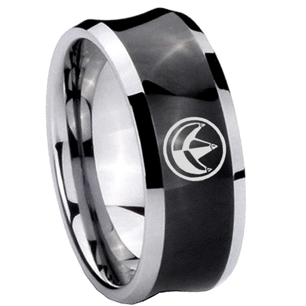 10mm Green Ranger Power Concave Black Tungsten Carbide Men's Engagement Band