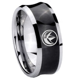 8mm Green Ranger Power Concave Black Tungsten Carbide Men's Ring
