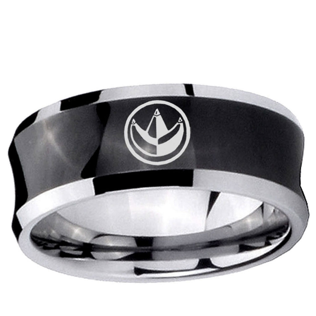 10mm Green Ranger Power Concave Black Tungsten Ring