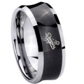 10mm LA Dogers MLB Baseball Concave Black Tungsten Mens Ring Personalized