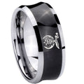 8MM Masonic Shriners Concave Black Tungsten Engagement Ring