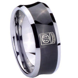 10mm-Army-Airborn-Concave-Black-Tungsten-Carbide-Mens-Wedding-Band