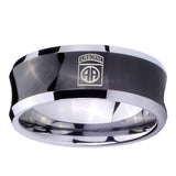 10mm-Army-Airborn-Concave-Black-Tungsten-Carbide-Mens-Wedding-Band