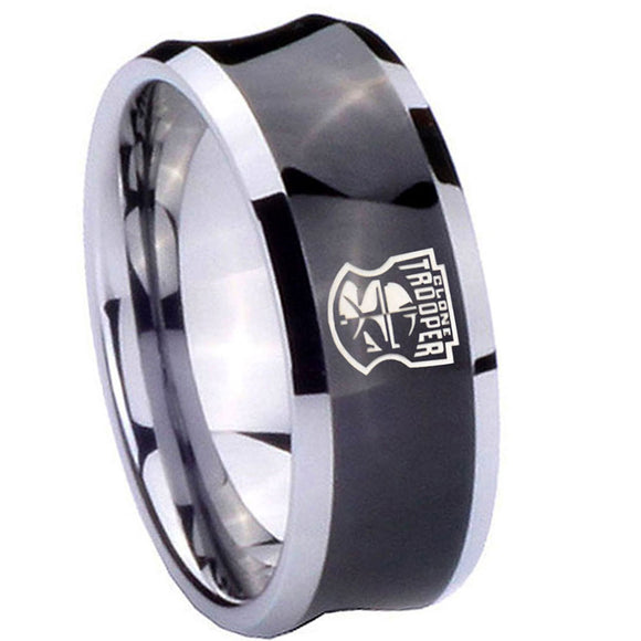 10mm-Clone-Trooper-Concave-Black-Tungsten-Carbide-Men's-Wedding-Band